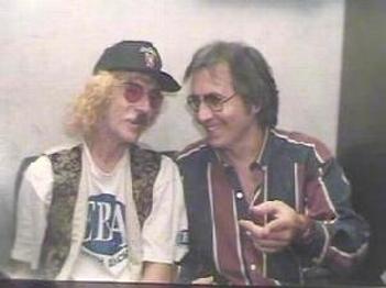 Charly Garc&iacute;a y Juan Gamba Gentilini a&ntilde;o 1992 antes de zapar en el Roxy